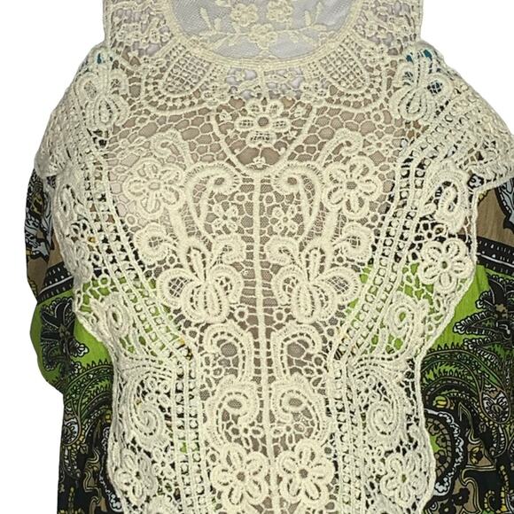 Va Va Voom Maxi Halter Dress Size M Open Back Moroccan Print Tie At The Neck - Picture 4 of 12